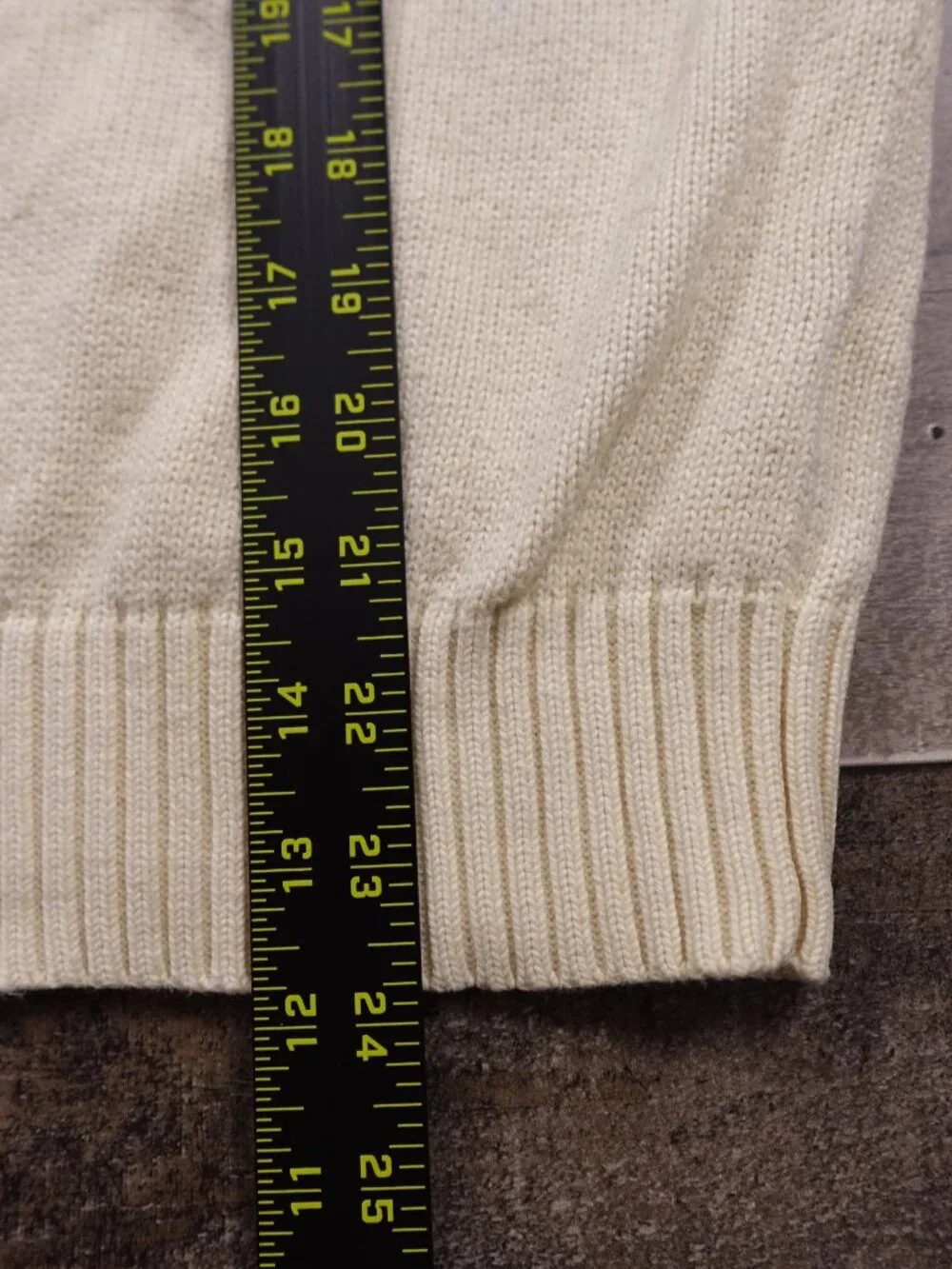 Polo Ralph Lauren Quarter Zip Sweater Men’s Medium Cream Cotton Classic - Picture 6 of 11